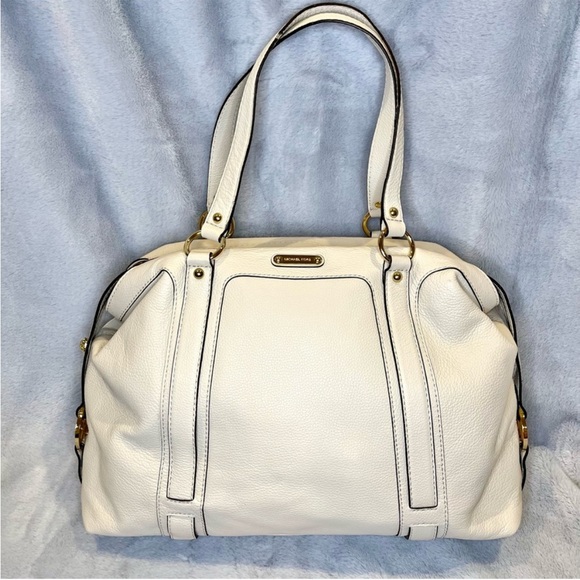 NWT Michael Kors Fulton Vanilla Leather Large Satchel - Picture 6 of 15